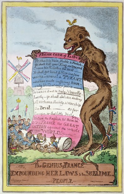 The Genius of France, 4th April 1815 by George Cruikshank